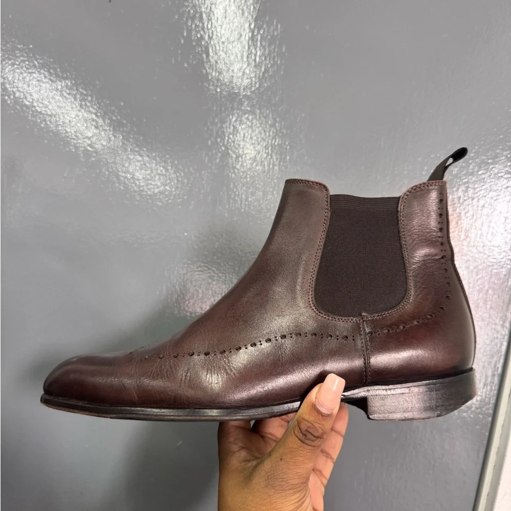 Sutor Mantellassi Mens Chelsea Brown Ankle Boots Leather Dress EU Size 40